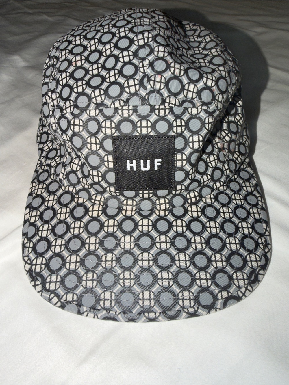 HUF Worldwide Gray Circle Pattern 5-Panel Volley Hat Cap